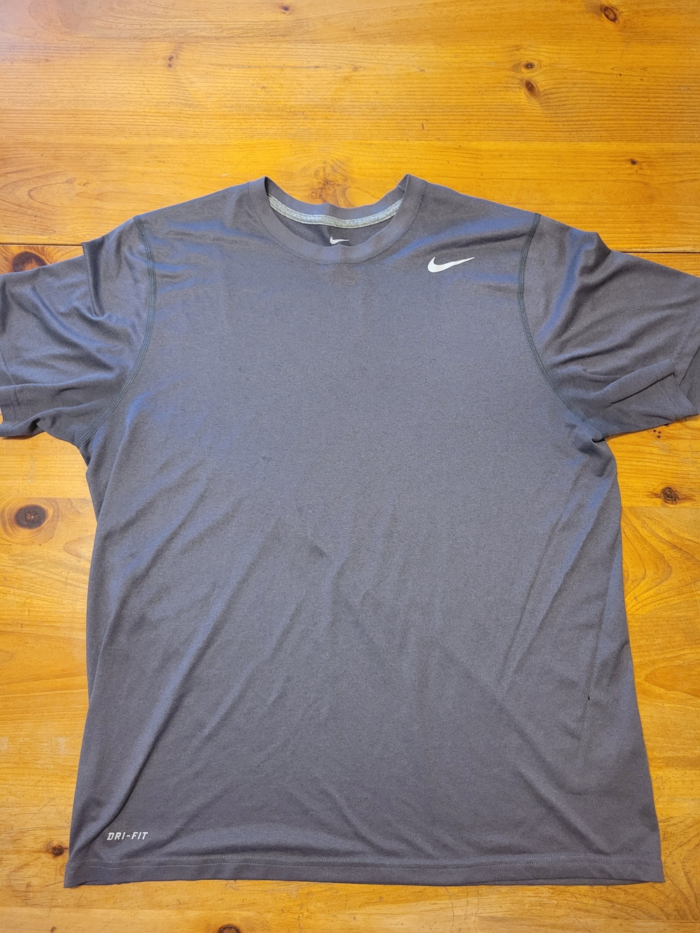 Nike XL  Short Sleeve Dri-FIT T-Shirt — Charcoal Gray with White Swoosh